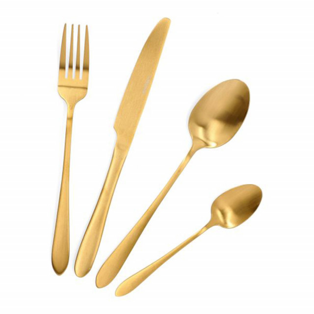 Set 16 tacamuri auriu mat din inox Abele Homla