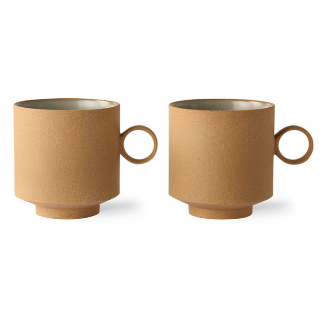 Set 2 cesti ocru din ceramica 250 ml Bold&Basic HKliving