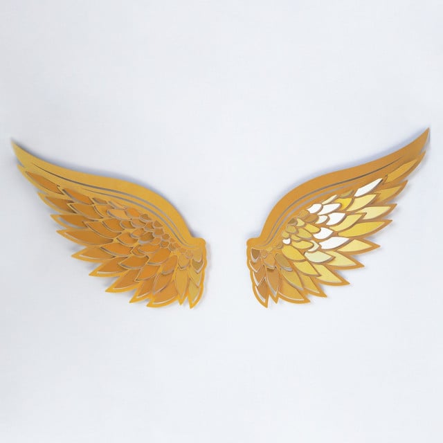 Set 2 decoratiuni de perete aurii din metal Angel Wings The Home Collection