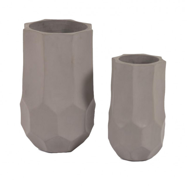 Set 2 ghivece gri din ciment Veruska Kave Home