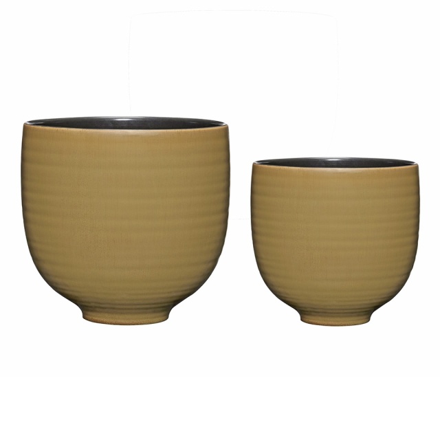 Set 2 ghivece verzi din ceramica Yuka Hubsch