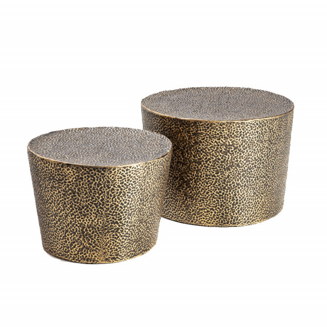 Set 2 mese laterale aurii din metal 50 cm Avios Thai Natura