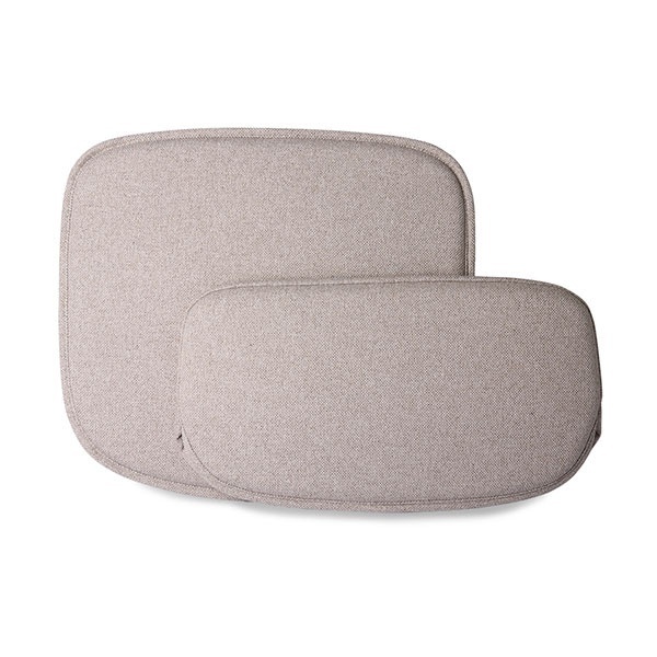 Set 2 perne pentru sezut si spatar gri din fibre naturale Pebble HKliving