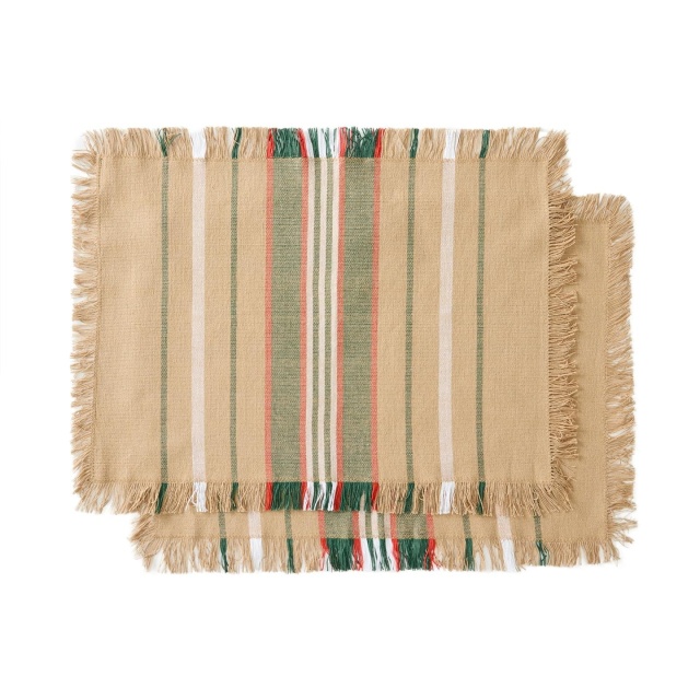 Set 2 protectii de masa verzi din bumbac 35x50 cm Davia Kave Home