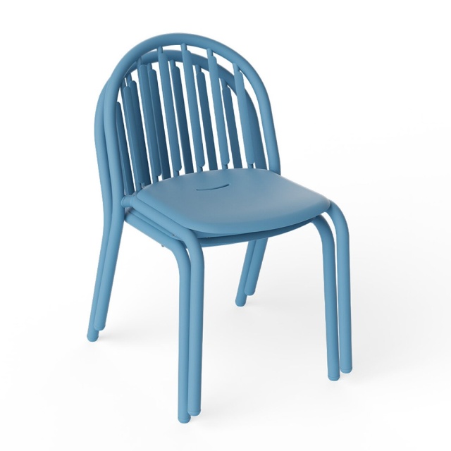 Set 2 scaune dining exterior albastru din metal Fred's Fatboy