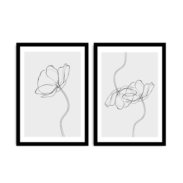 Set 2 tablouri albe/negre 51x74 cm Cetra The Home Collection