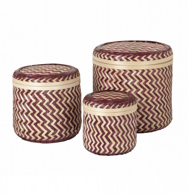 Set 3 cosuri rosii/bej din bambus Kasia Broste Copenhagen