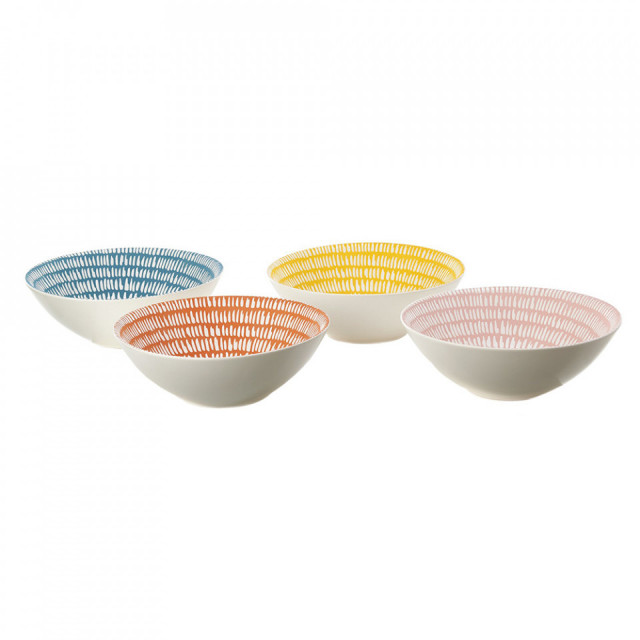 Set 4 boluri multicolore din ceramica 20 cm Seeds Pols Potten
