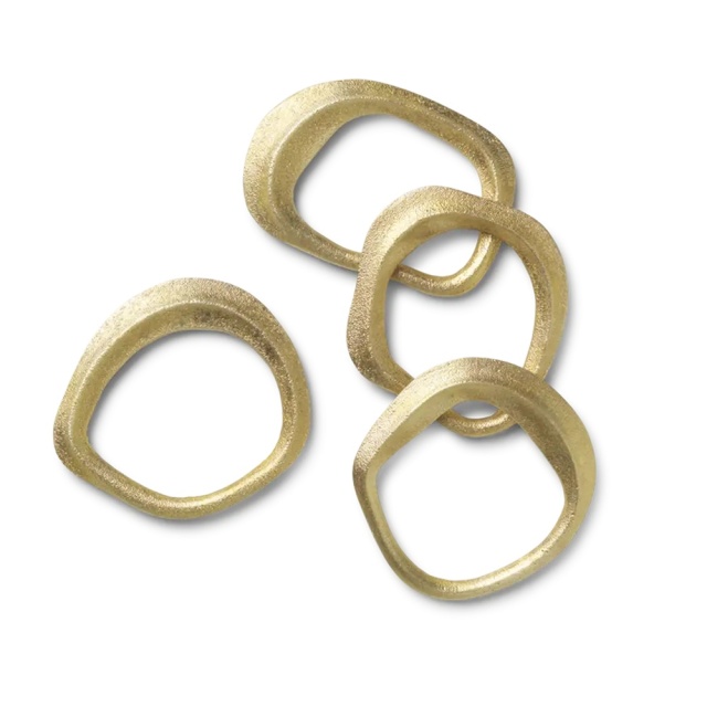 Set 4 inele pentru servetele aurii din metal Flow Ferm Living