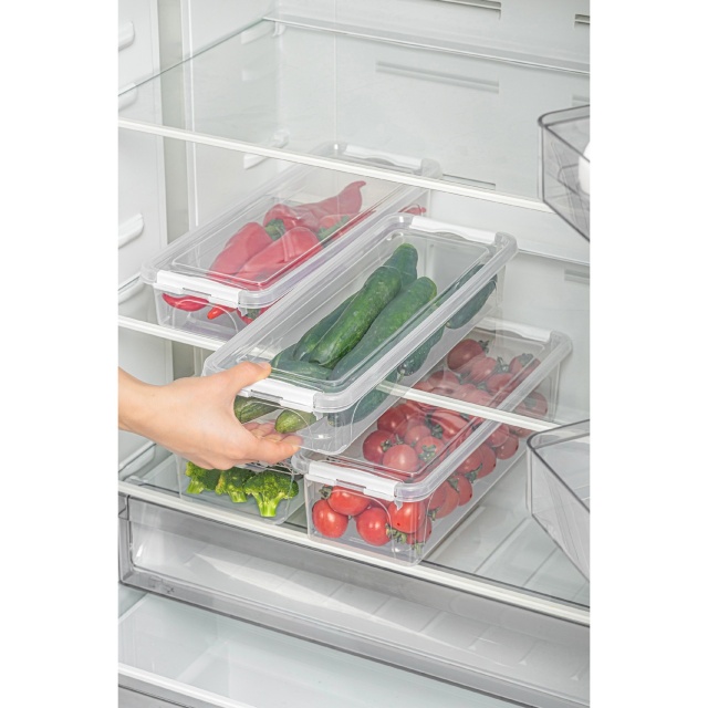 Set 4 organizatoare pentru frigider transparente din plastic Lukutu The Home Collection