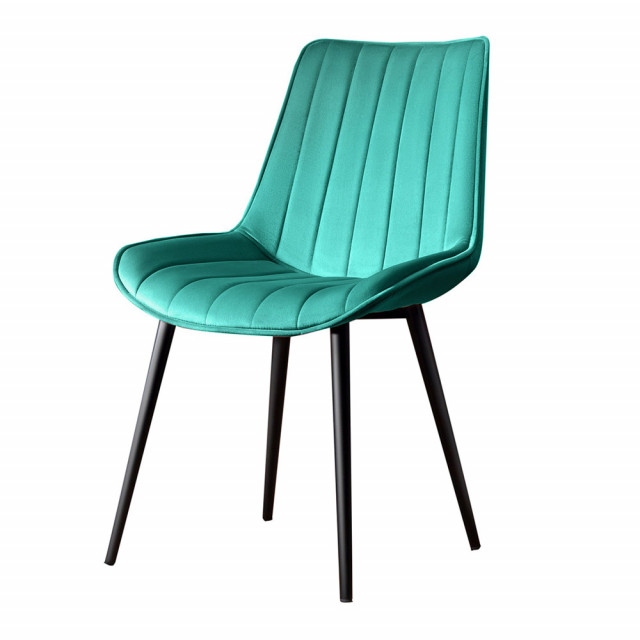 Set 4 scaune dining verde/negru din textil Venus The Home Collection
