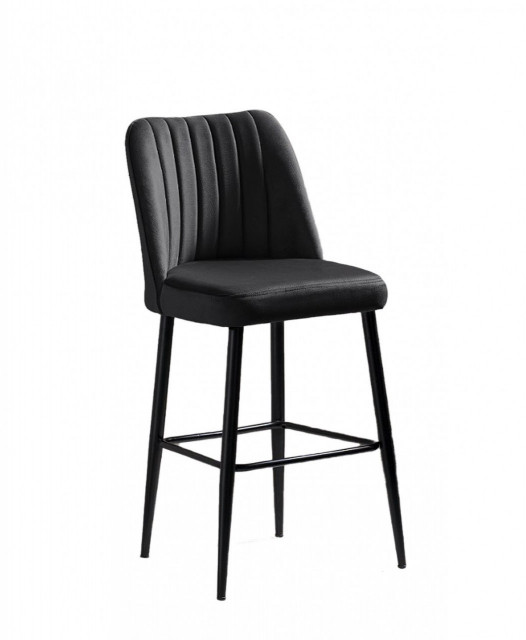 Set 4 scaune gri antracit/negre din textil Vento The Home Collection