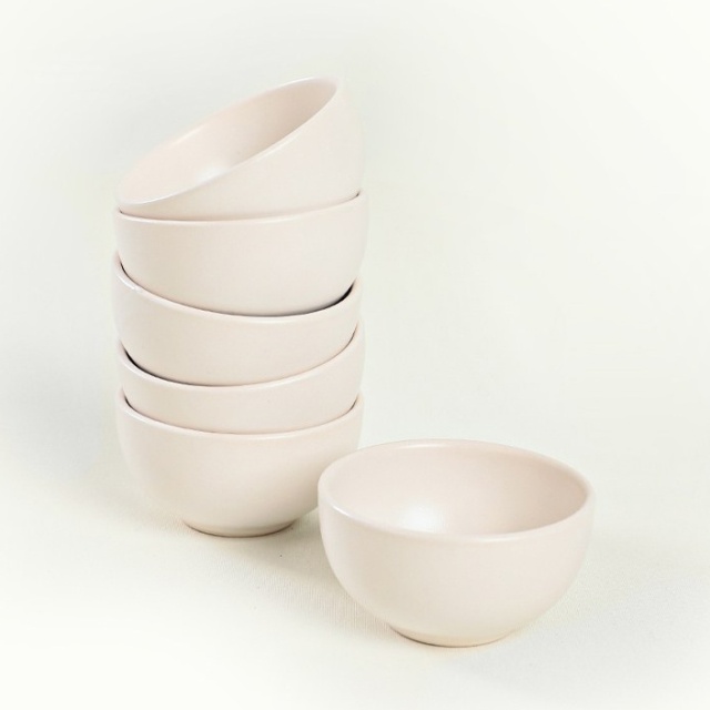 Set 6 boluri albe din ceramica 8 cm Tix The Home Collection