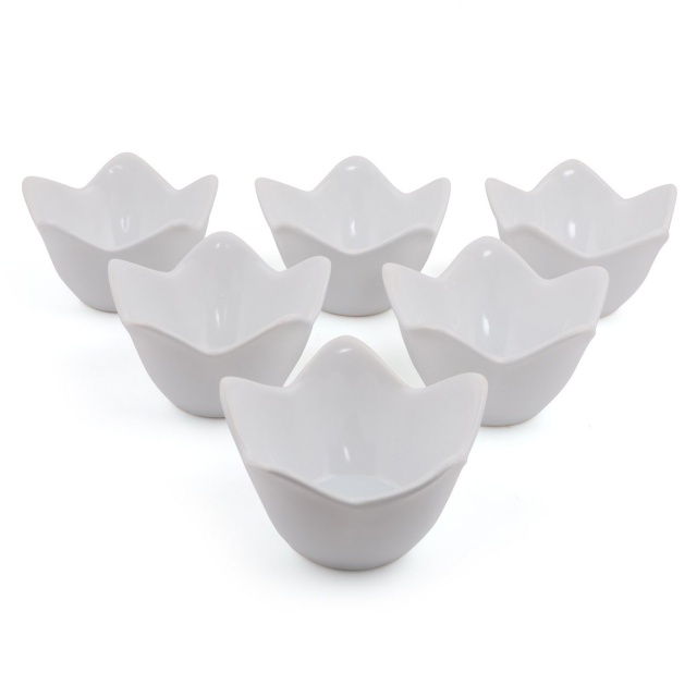 Set 6 boluri pentru aperitive albe din ceramica 270 ml Lily The Home Collection