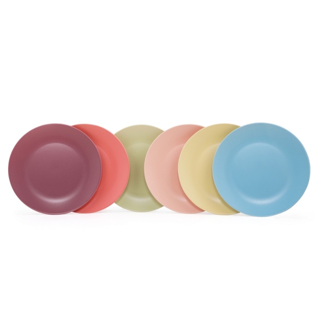 Set 6 farfurii intinse multicolore din ceramica 25 cm Sed Pastel The Home Collection