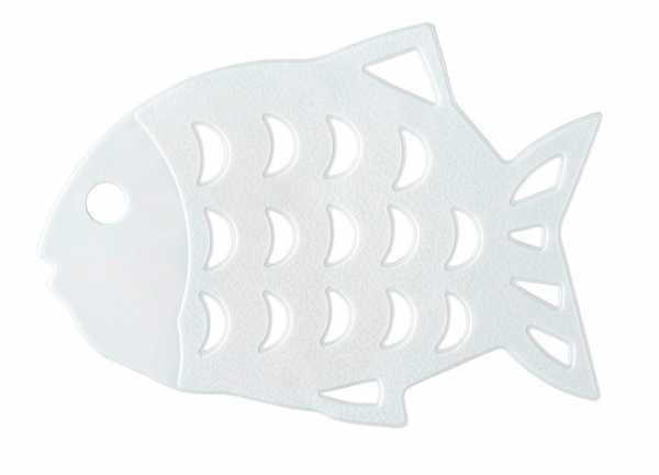 Set 6 protectii antiderapante albe din plastic Fish Wenko