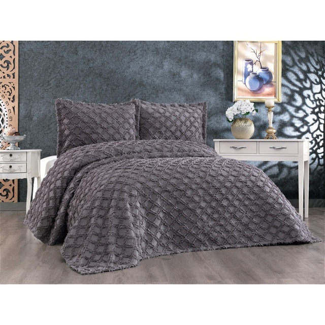 Set cuvertura gri antracit din textil Harem Double The Home Collection