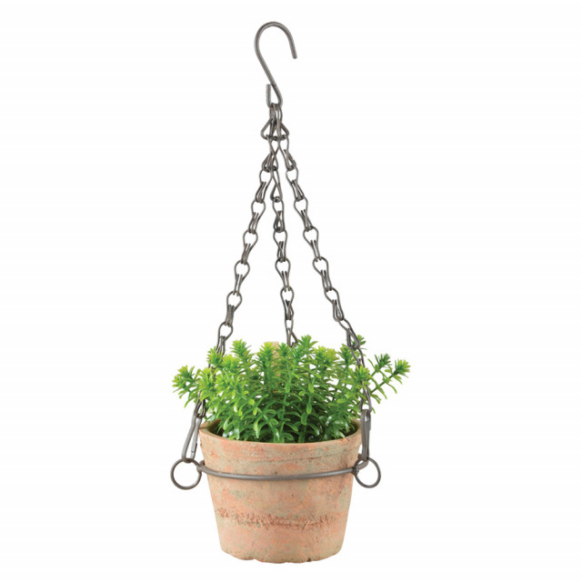 Suport suspendabil pentru ghiveci portocaliu din ceramica 8 cm Jope S Esschert Design