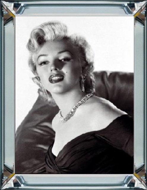 Tablou alb/negru din sticla 60x80 cm Marilyn Ter Halle