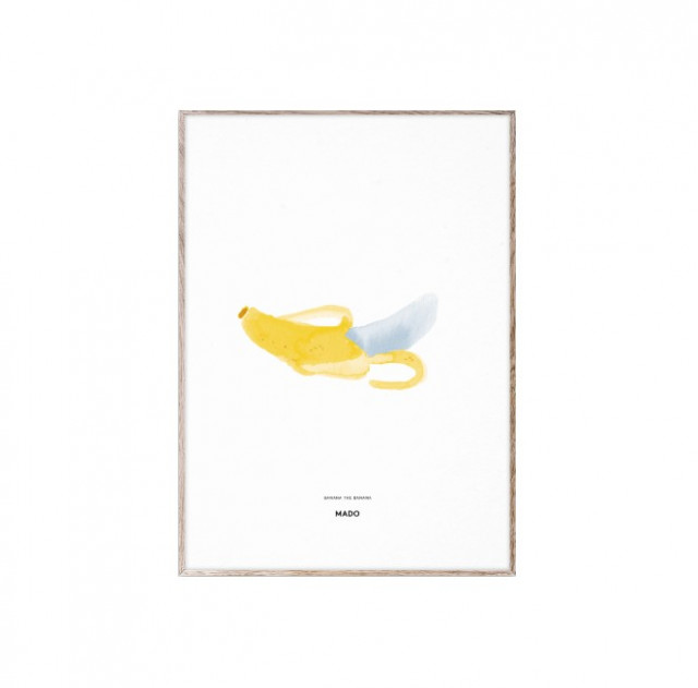Tablou cu rama din lemn de stejar 50x70 cm Banana 02 Paper Collective
