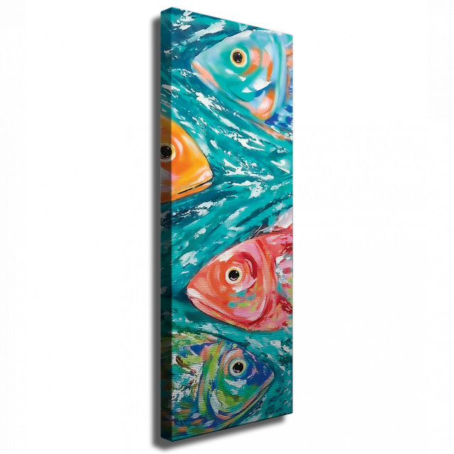 Tablou multicolor din bumbac 30x80 cm Fish The Home Collection