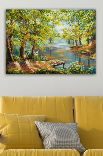 Tablou multicolor din fibre naturale 50x70 cm Secret Lake The Home Collection