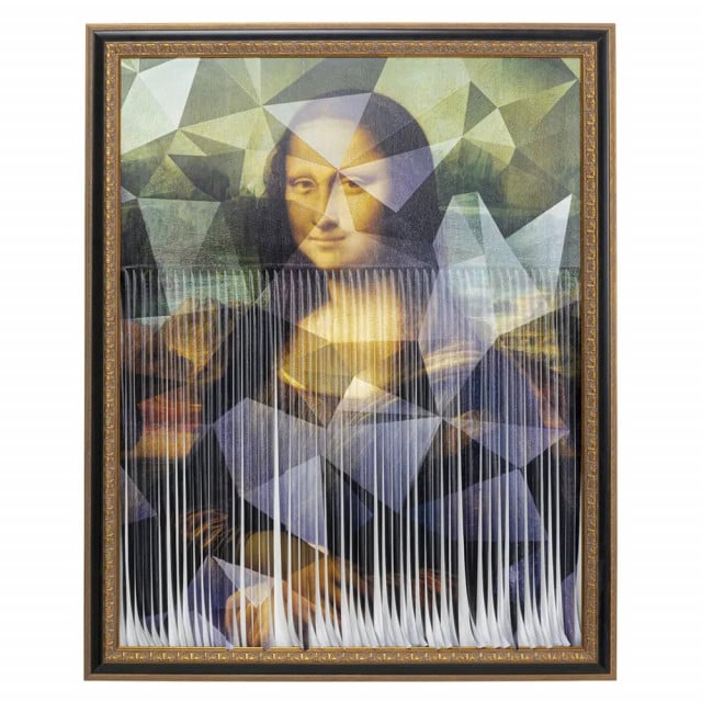 Tablou multicolor din lemn 130x163 cm Mona Lisa Kare