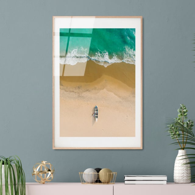 Tablou multicolor din sticla 30x45 cm The Beach The Home Collection