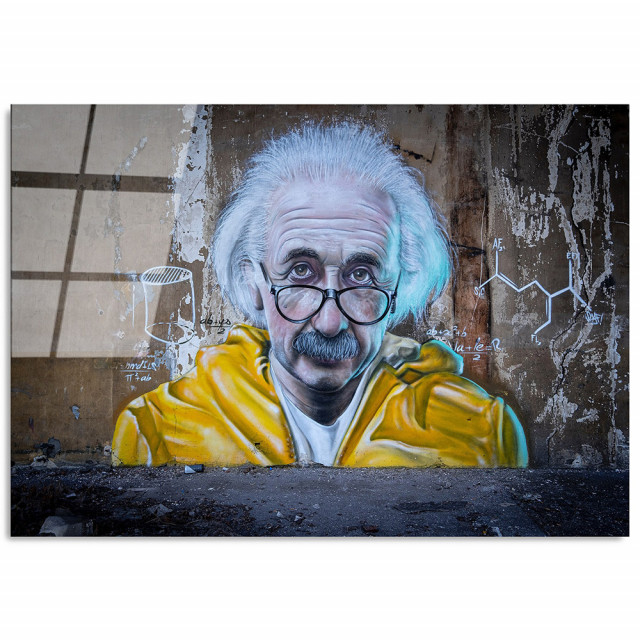 Tablou multicolor din sticla 70x100 cm Einstein The Home Collection