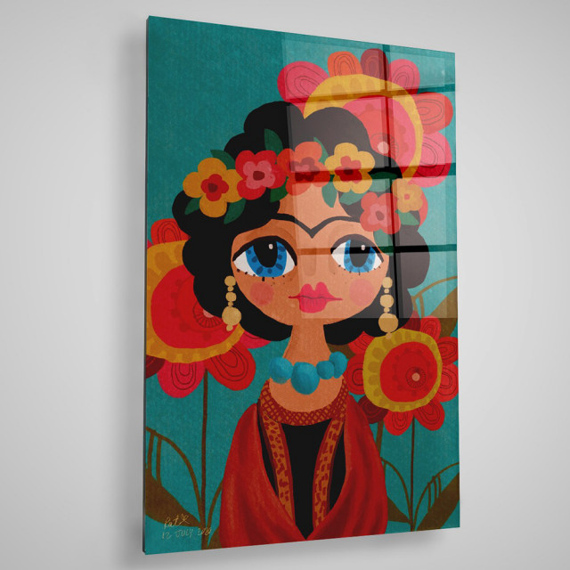 Tablou multicolor din sticla 70x100 cm Lady The Home Collection