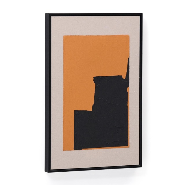 Tablou portocaliu/negru din fibre naturale 42x65 cm Zernu Kave Home