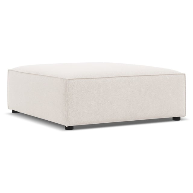 Taburet dreptunghiular bej deschis din textil 80x102 cm Jodie Micadoni