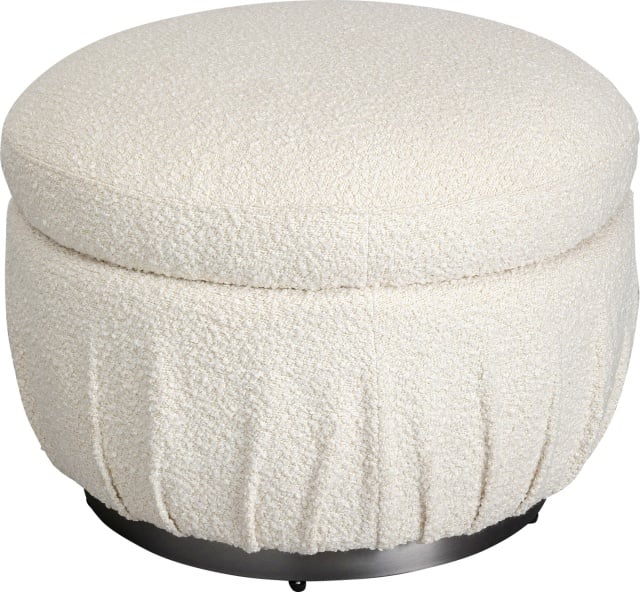 Taburet rotund crem din textil 56 cm Nube Boucle Kare