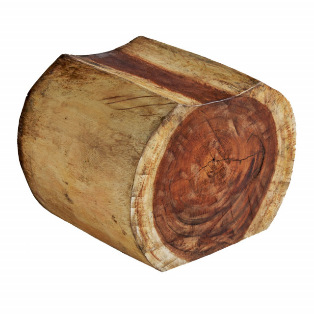 Taburet rotund maro din lemn tropical 45 cm Buhera Vical Home