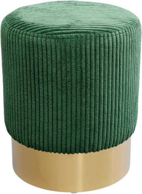 Taburet rotund verde din textil 35 cm Cherry Kare