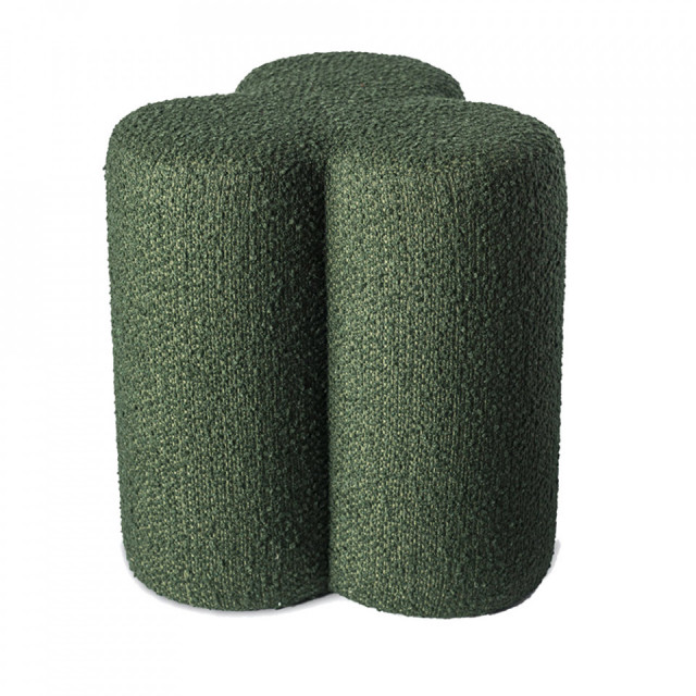Taburet verde din textil 37x37 cm Clover Pols Potten