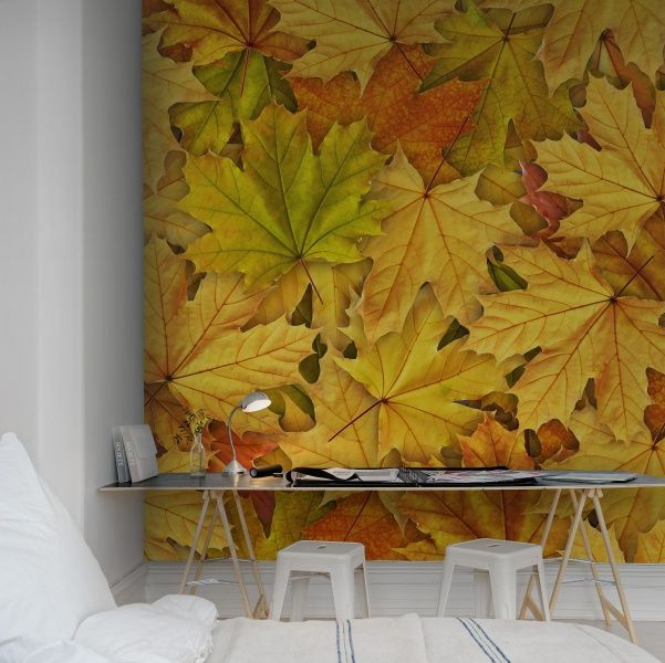 Tapet din hartie Autumn Leaves Green Rebel Walls