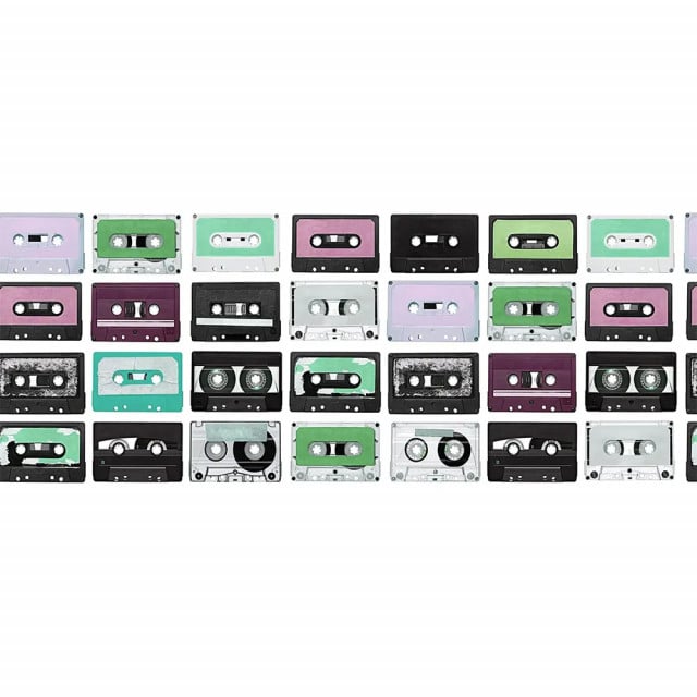 Tapet multicolor din hartie Casette Tape Rebel Walls