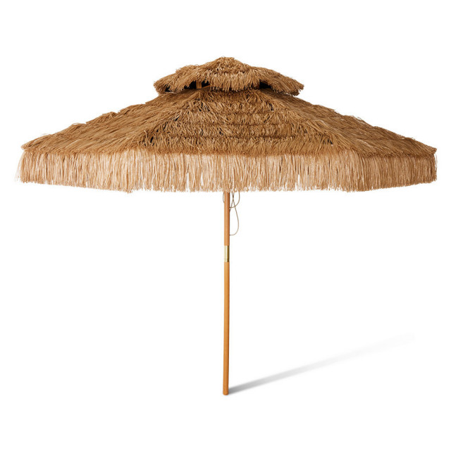 Umbrela pentru plaja maro din rafie si metal Patio HKliving