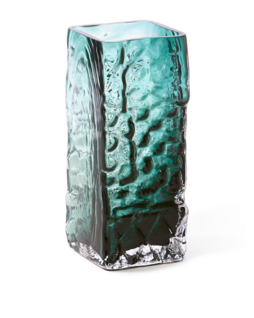 Vaza verde din sticla 34 cm Square Relief Pols Potten