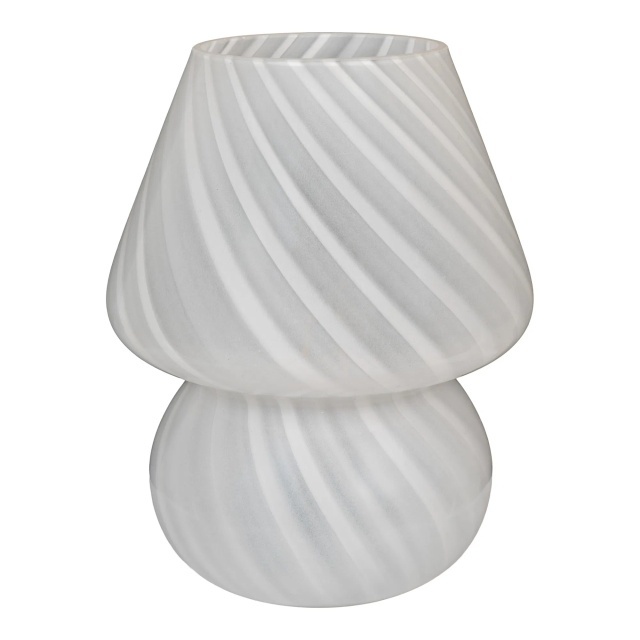 Veioza alba din sticla 20 cm Alton House Nordic