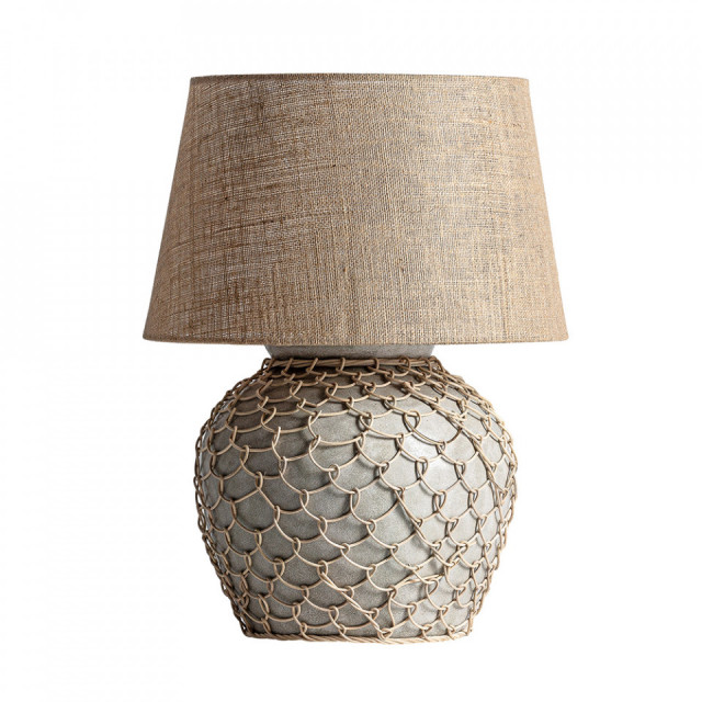 Veioza gri/crem din fibre naturale 75 cm Mara Vical Home