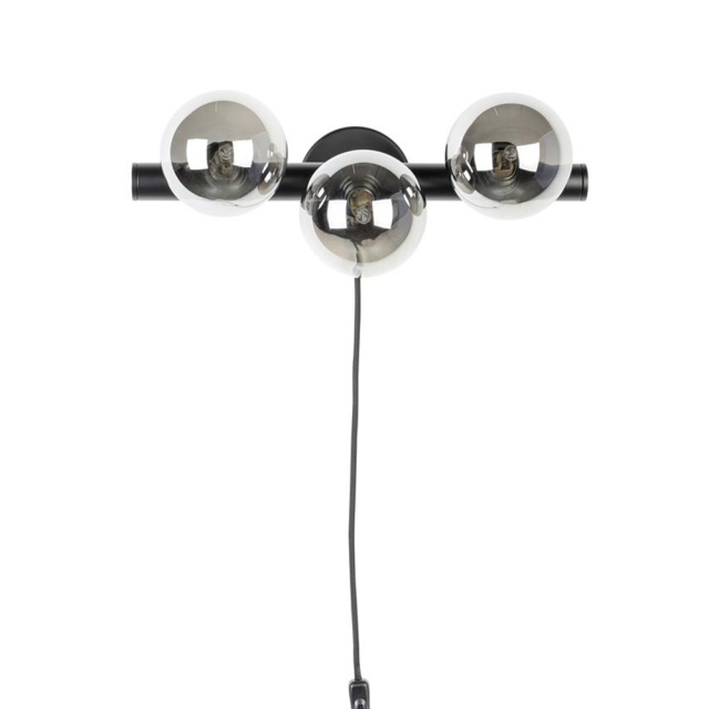 Aplica neagra din sticla cu 3 becuri Monica The Home Collection