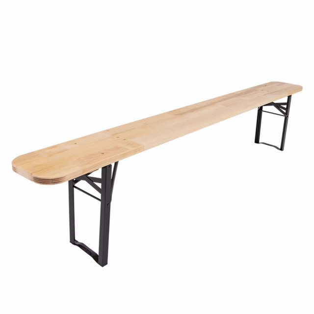 Bancheta exterioara neagra/maro din lemn 220 cm Jovia Esschert Design