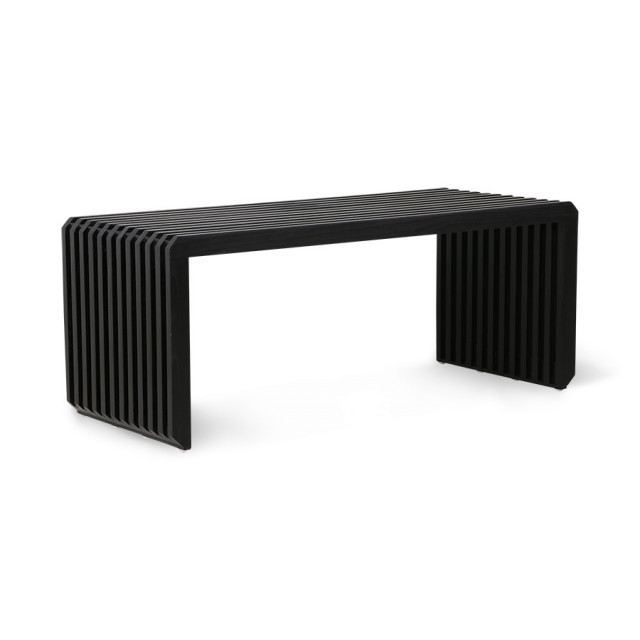 Bancheta neagra din lemn 96 cm Teri HKliving