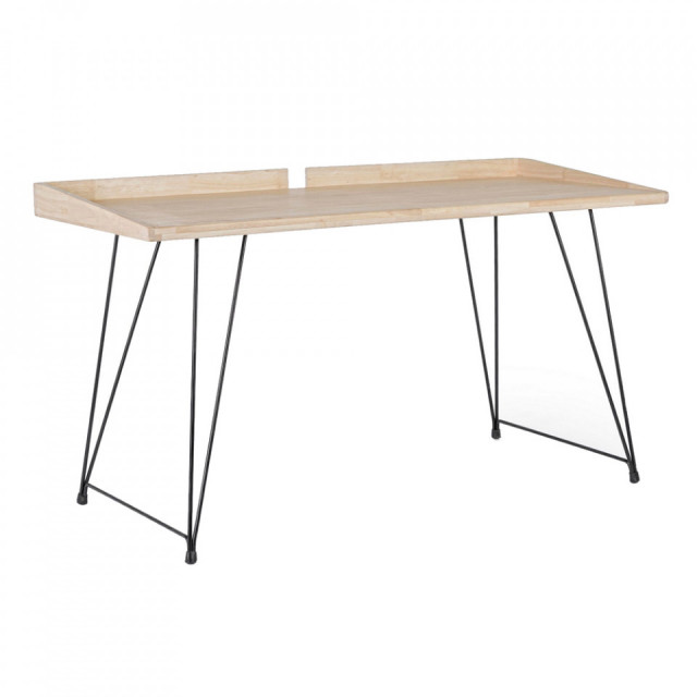 Birou bej/negru din lemn 61x142 cm District Bizzotto