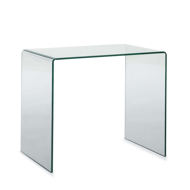 Birou transparent din sticla 55x85 cm Glam Thai Natura