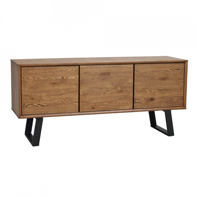 Bufet inferior maro/negru din lemn si metal 160 cm Melville Rowico Home
