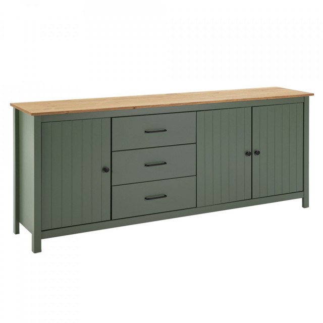 Bufet inferior verde/maro din lemn 190 cm Miranda The Home Collection