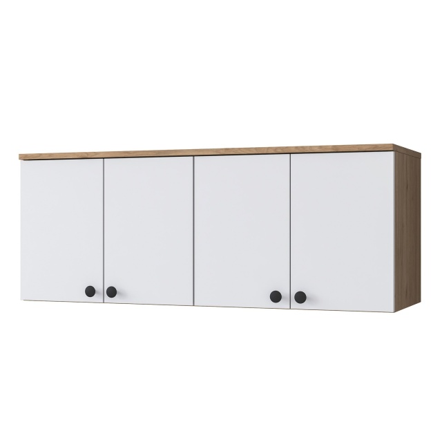 Bufet superior alb/maro din lemn 120 cm Floto The Home Collection